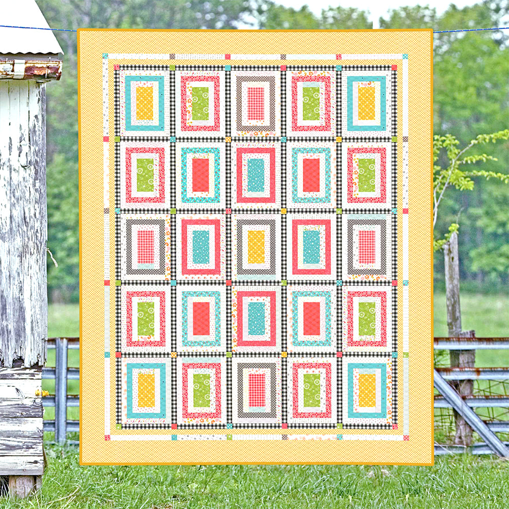 Apple Pie Log Cabin Quilt Pattern - PDF.