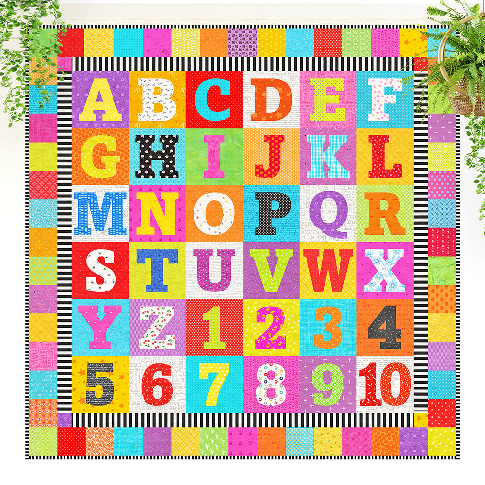 Scrappy Alphabet Soup Quilt Pattern - PDF.