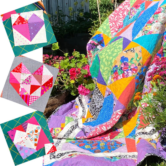 Queen of Hearts Quilt Pattern - PDF.