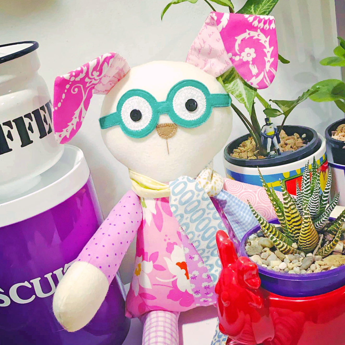 Scrappy Little Bunnies Soft Toy Pattern - PDF.