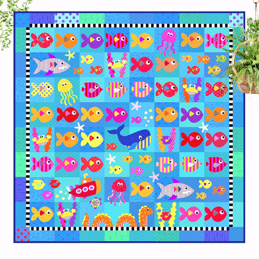 Swim Little Fishies Quilt (PDF Pattern)