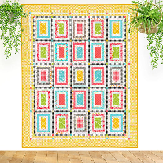 Apple Pie Log Cabin Quilt Pattern - PDF.