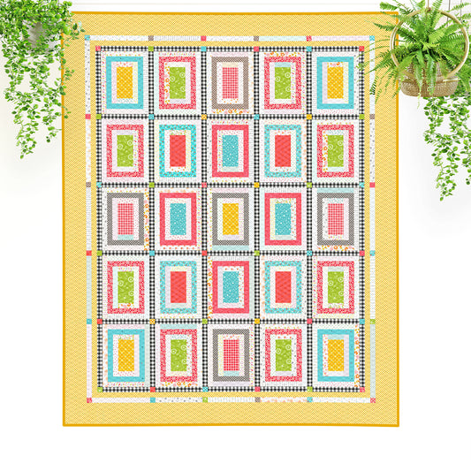 Apple Pie Log Cabin Quilt Pattern - PDF.