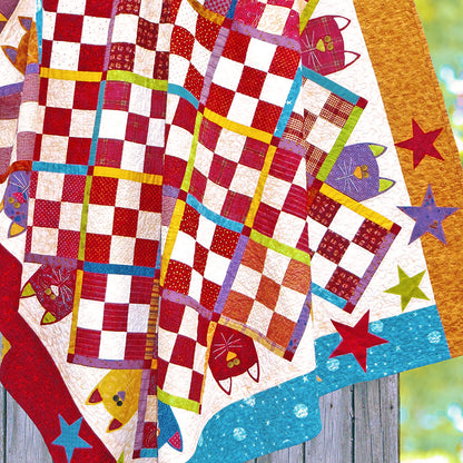 Nine Patch Cats & Dogs Quilt (PDF Pattern)