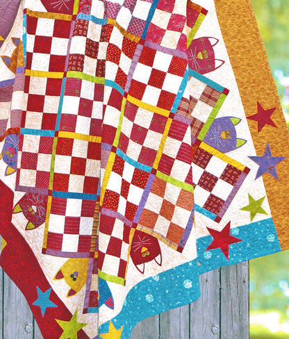 Nine Patch Cats & Dogs Quilt (PDF Pattern)