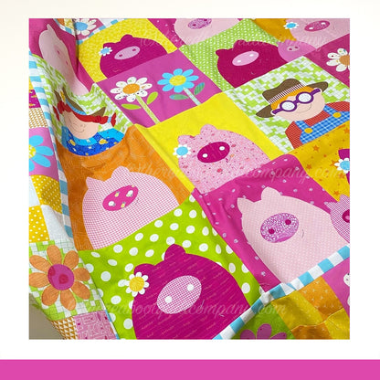 Pink Piggy Farm Quilt (PDF Pattern)