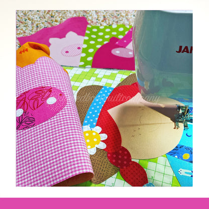Pink Piggy Farm Quilt (PDF Pattern)