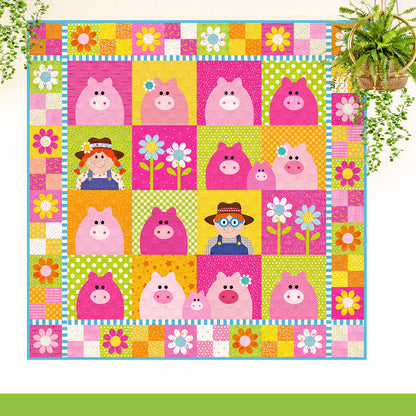 Pink Piggy Farm Quilt (PDF Pattern)