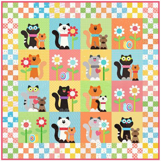Pretty Little Kitties Quilt Pattern - PDF.
