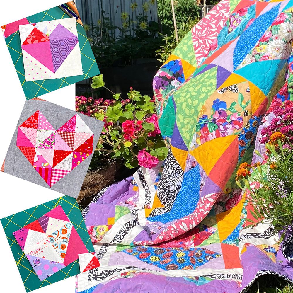 Queen of Hearts Quilt Pattern - PDF.