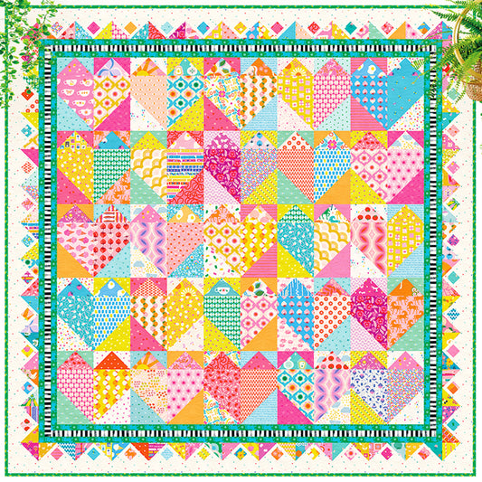 Queen of Hearts Quilt Pattern - PDF.