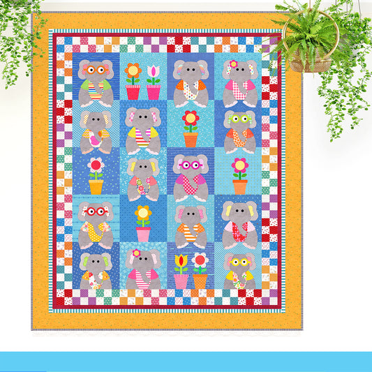 Scrappy Elephants Quilt Pattern - PDF.