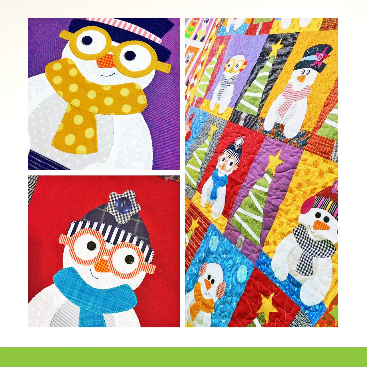 Scrappy Snowmen Quilt Pattern - PDF.