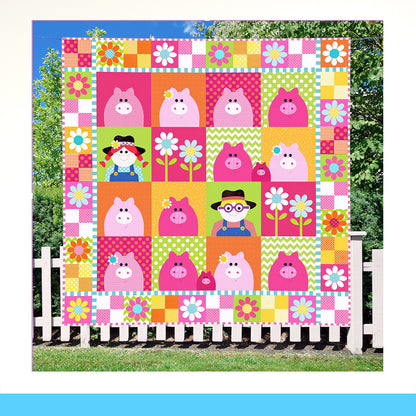 Pink Piggy Farm Quilt (PDF Pattern)