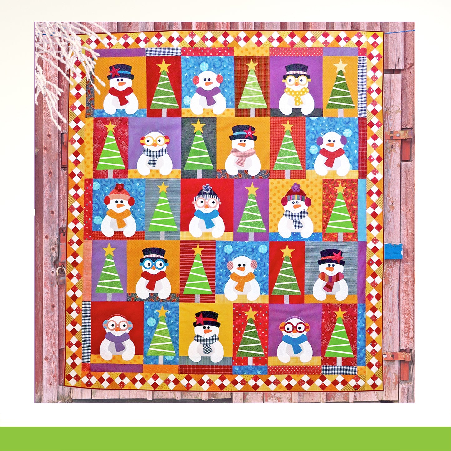 Scrappy Snowmen Quilt Pattern - PDF.