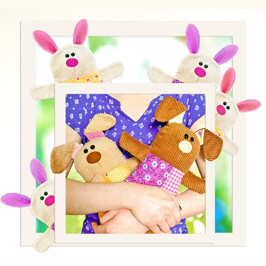 Snuggle Bunnies Soft Toy Pattern - PDF.